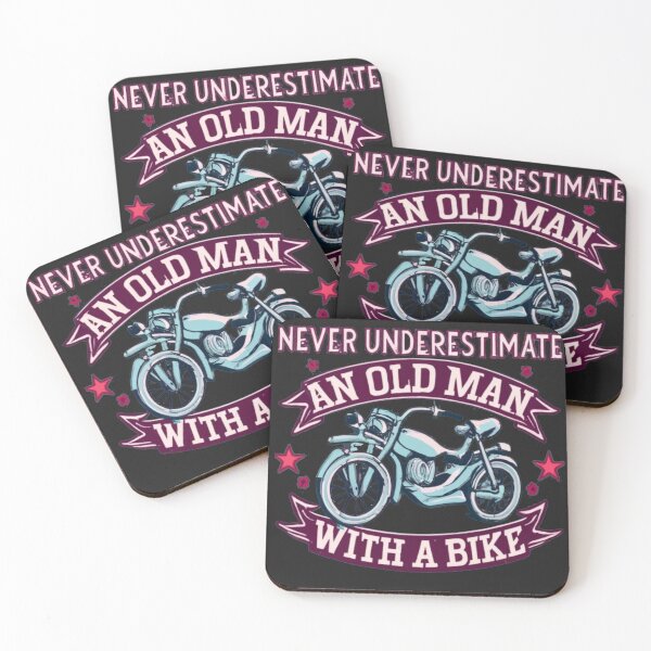 Item preview, Never Underestimate an old man with a bike text design designed and sold by Pawel Oska.