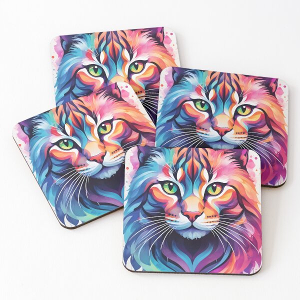 Item preview, Geometric Cheshire Cat with Vibrant Smoke – Watercolour Style designed and sold by Cool Graphixs.