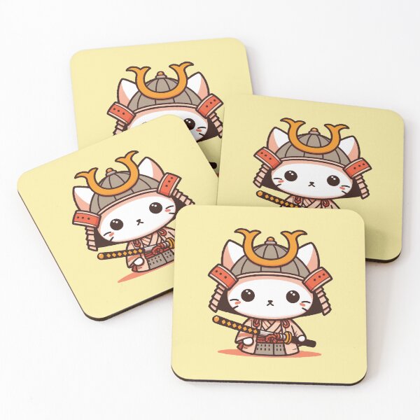 Item preview, samurai katana cat cute japanese designed and sold by SOMI SOMI.