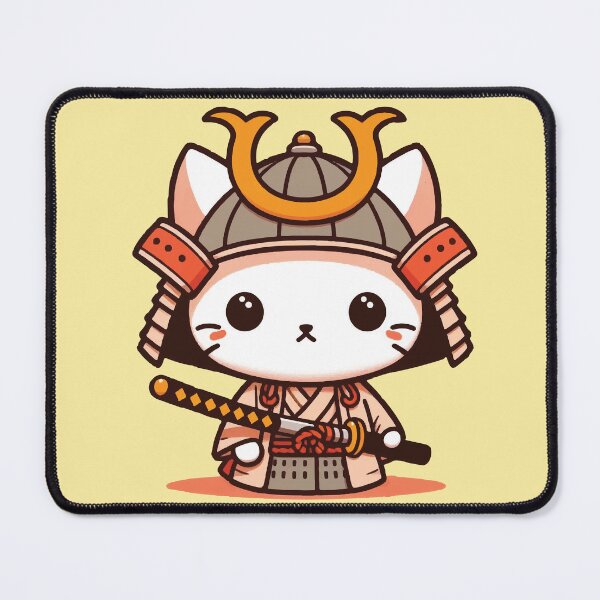 Item preview, samurai katana cat cute japanese designed and sold by SOMI SOMI.