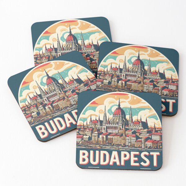 Item preview, Budapest Travel Retro Poster designed and sold by TomFrontierArt.