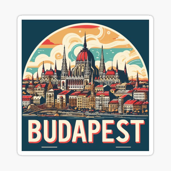 Aperçu de l'œuvre Affiche rétro de voyage de Budapest créée et vendue par TomFrontierArt.