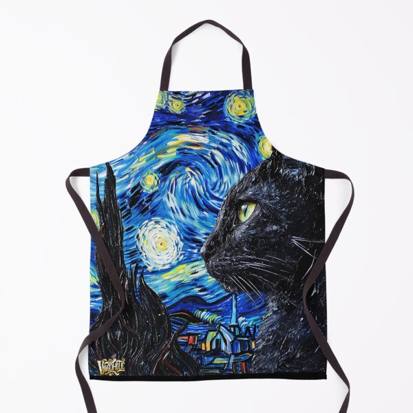 Item preview, Starry Night Cat Van gogh Inspired Painting designed and sold by Vangoholic.