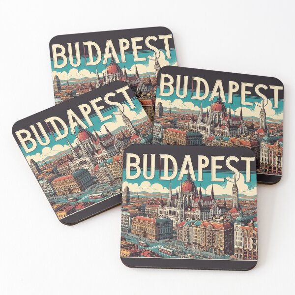 Item preview, Budapest Travel Retro Poster designed and sold by TomFrontierArt.
