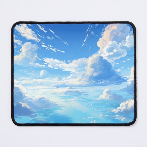 Item preview, Animated Blue Cloudy Sky Anime Manga Style Kawaii Cute Beautiful Clouds Nature designed and sold by SayItWithYours.