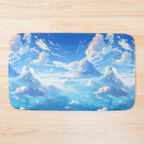 Item preview, Animated Blue Cloudy Sky Anime Manga Style Kawaii Cute Beautiful Clouds Nature  designed and sold by SayItWithYours.