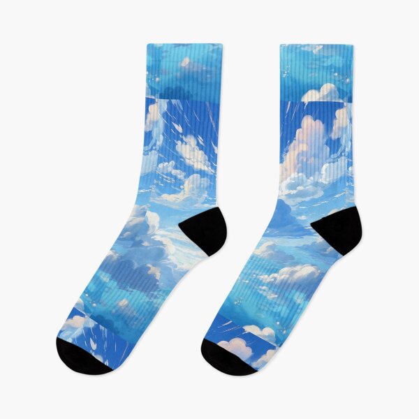 Item preview, Animated Blue Cloudy Sky Anime Manga Style Kawaii Cute Beautiful Clouds Nature  designed and sold by SayItWithYours.