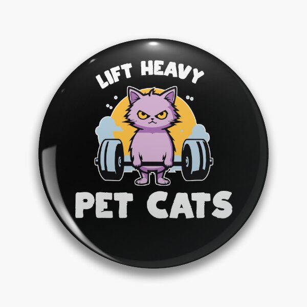 Item preview, barbell cat | kitten lifting weights | feline fitness | Lift Heavy pet cats designed and sold by themichetti.