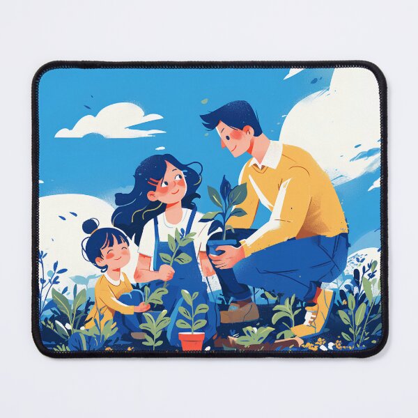 Item preview, Child and parent hand planting young tree on black soil together as save world concept designed and sold by Rung304.