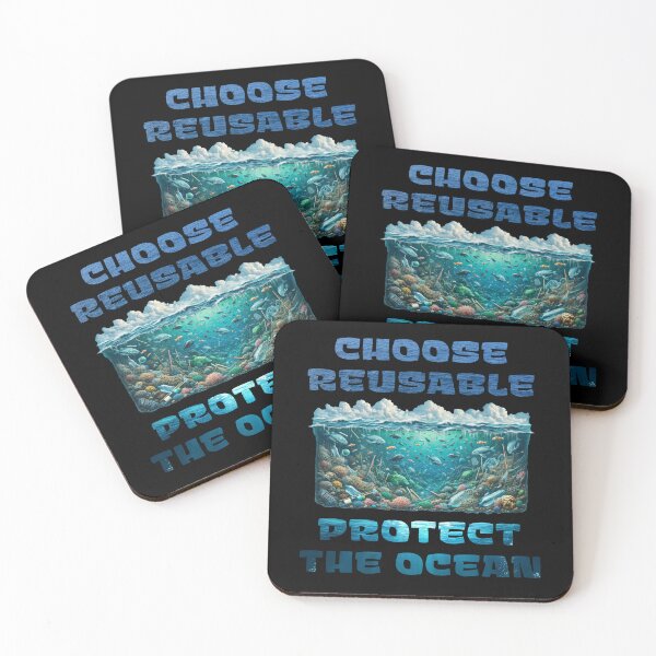 Item preview, "Choose Reusable, Protect the Ocean - A Stand Against Pollution designed and sold by PapaMikeCrafts.