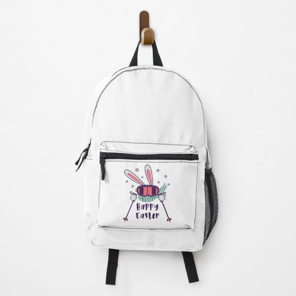 Item preview, Happy Easter from Skiing Rabbit with ski poles designed and sold by HandicraftArt.