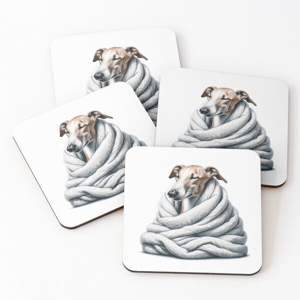 Item preview, Cozy Greyhound Wrapped in a Blanket designed and sold by Sleek Sketch Studio.