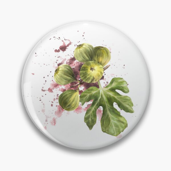 Item preview, Ripe green fig fruit and leaves sticker hand-drawn watercolor illustrations  designed and sold by BartolArt.