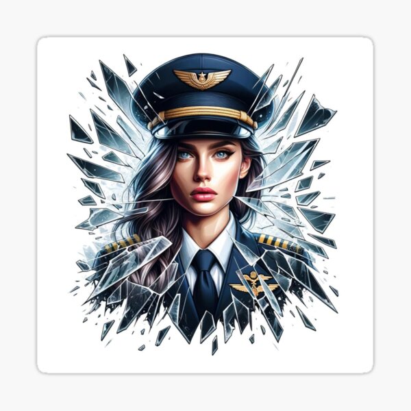 Item preview, Shattered Sky Captain: Aviator-Eleganz in zerbrochenem Glas designed and sold by nocturnalengg.