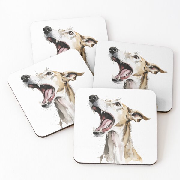 Item preview, Yawning greyhound-type dog designed and sold by Sleek Sketch Studio.