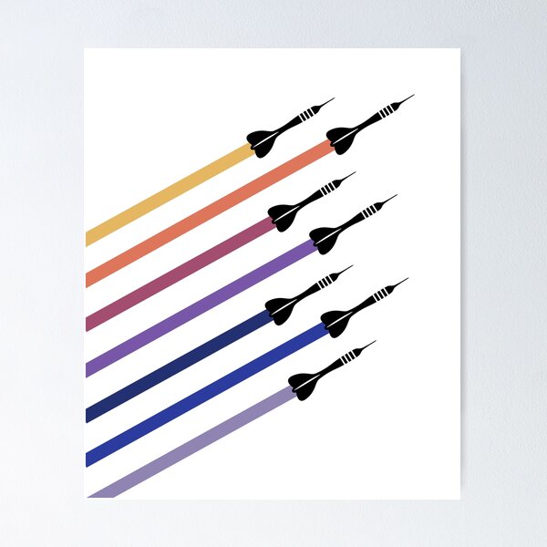 Item preview, Retro Flying Darts Color Stripe Vintage Dart Player designed and sold by lanynx design.