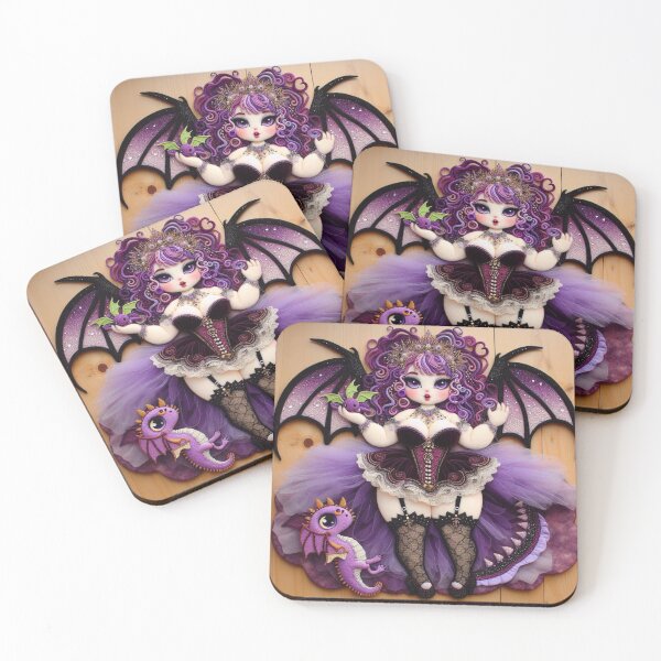 Item preview, Purple Dragon Fairy with Baby Dragons FF104 designed and sold by FairytalePress.