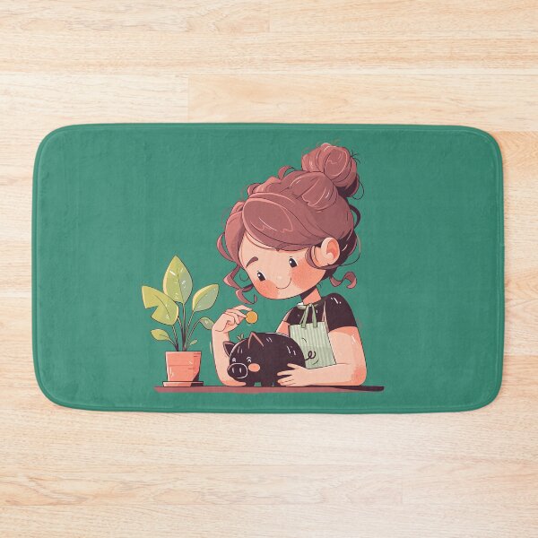 Item preview, girl saving money.  designed and sold by Rung304.