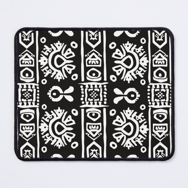 Item preview, Mystical Incan Glyphs: Tribal Monochrome Stripe Pattern designed and sold by Sir Meow Meow.