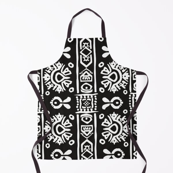 Item preview, Mystical Incan Glyphs: Tribal Monochrome Stripe Pattern designed and sold by Sir Meow Meow.
