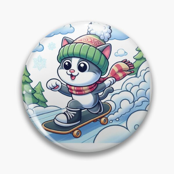 Item preview, A cat skiing happily. designed and sold by liugr-dl.