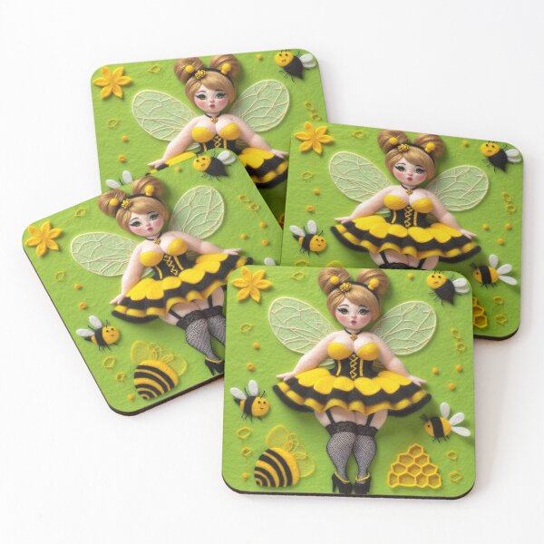 Item preview, Burlesque Bumble Bee Fairy FF106 designed and sold by FairytalePress.