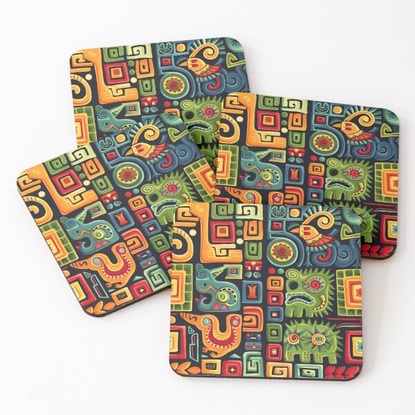 Item preview, Vibrant Incan Tapestry: Colorful Mythical Symbols Pattern designed and sold by Sir Meow Meow.
