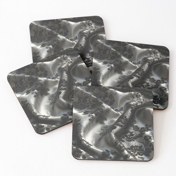 Item preview, Silver satin texture with black lace designed and sold by Fantasyplus.