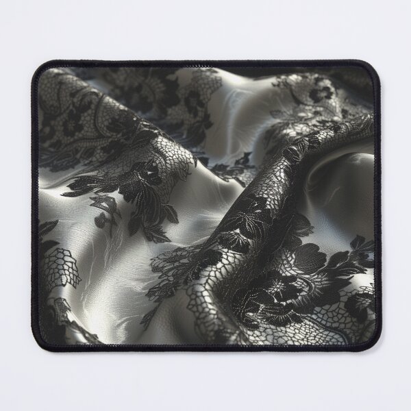 Item preview, Silver satin texture with black lace designed and sold by Fantasyplus.