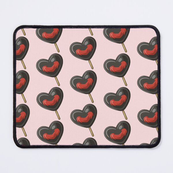Item preview, Black and Red Heart Lollipop Pattern designed and sold by PatternInArt.