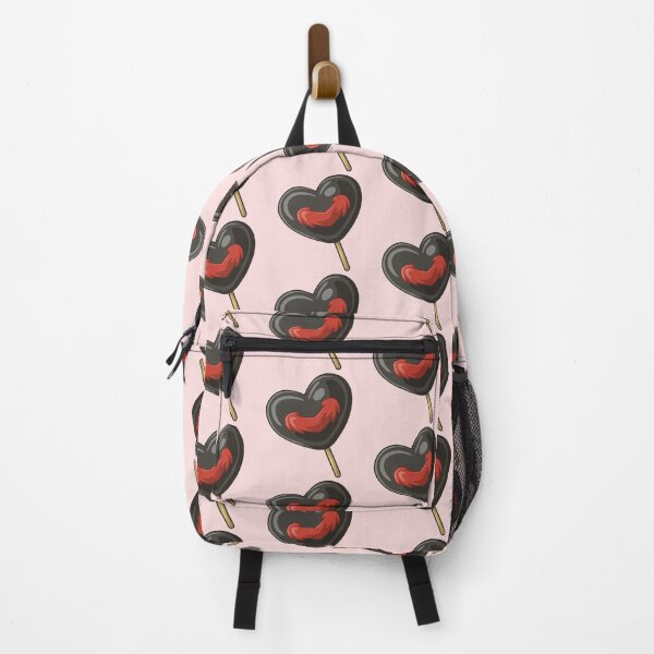 Item preview, Black and Red Heart Lollipop Pattern designed and sold by PatternInArt.
