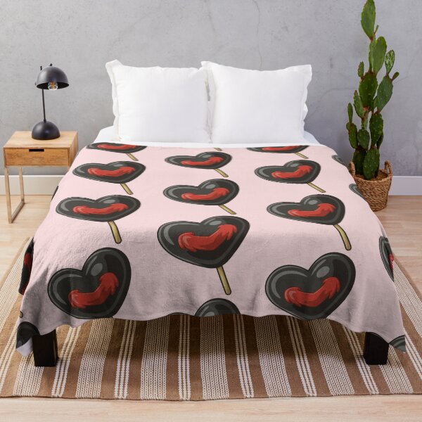 Item preview, Black and Red Heart Lollipop Pattern designed and sold by PatternInArt.