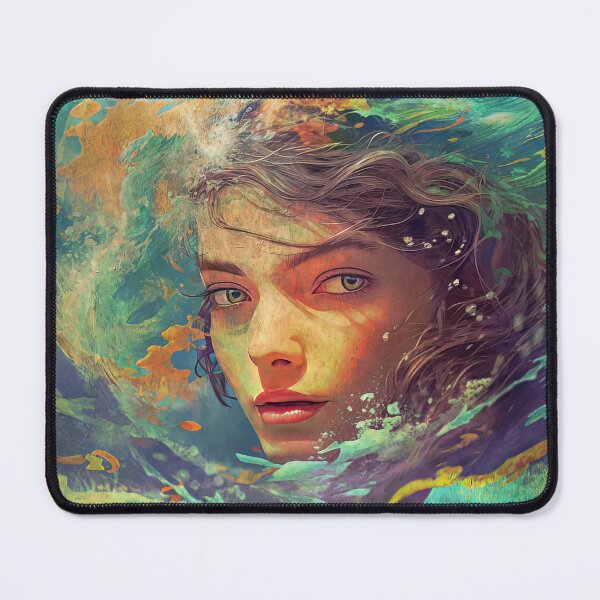 Item preview, An artistic portrayal of a face adorned with vibrant elements. designed and sold by AIArtMaven.