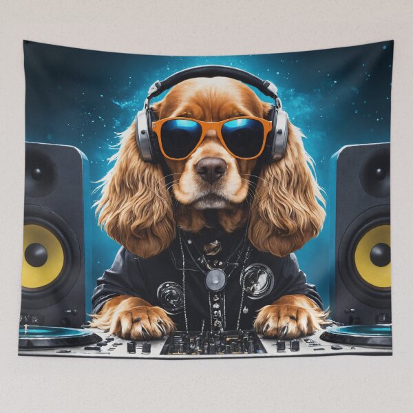 Item preview, Golden Retriever puppy as a techno DJ designed and sold by Roland Mitterbauer.