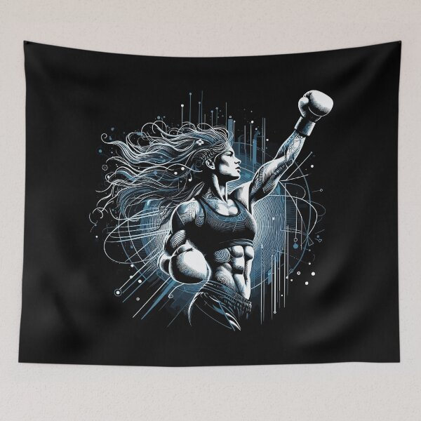 Item preview, Boxer woman victory pose boxing gift designed and sold by Pineapple-Tree.