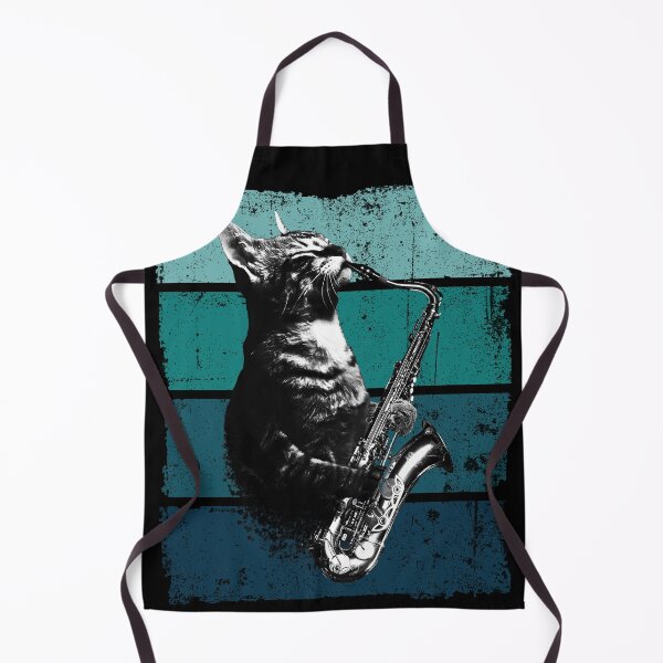 Item preview, Cat Playing Saxophone Vintage Saxophonist Distressed designed and sold by wowwowmeow.