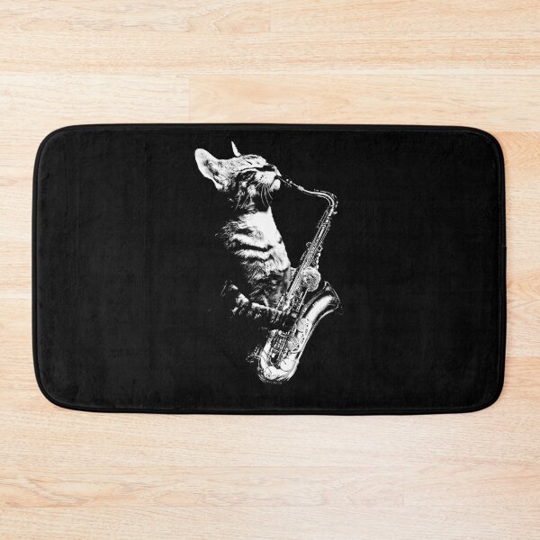 Item preview, Cat Playing Saxophone Cat Saxophonist Cat Jazz designed and sold by wowwowmeow.