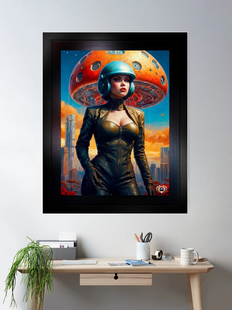 The Aliens Are Upon Us Stunning AI Concept Art Portrait by Xzendor7 Room Decor Poster Art Print