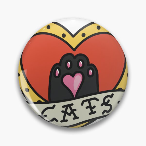 Item preview, Love Cats Traditional Heart Tattoo Flash designed and sold by sevenbells.