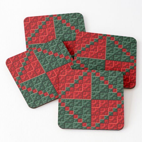 Item preview, Red and Green Beveled Checker Squares designed and sold by TheRulerofEarth.