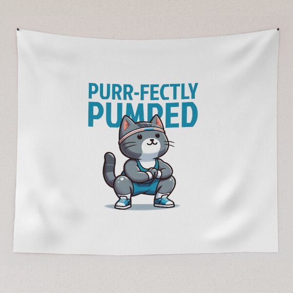 Item preview, Purrfectly Pumped: Cat Squats designed and sold by Purrformance.