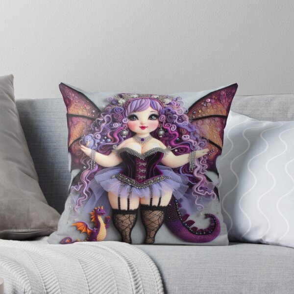Item preview, Burlesque Purple Dragon Fairy FF109 designed and sold by FairytalePress.