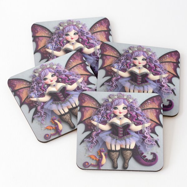 Item preview, Burlesque Purple Dragon Fairy FF109 designed and sold by FairytalePress.