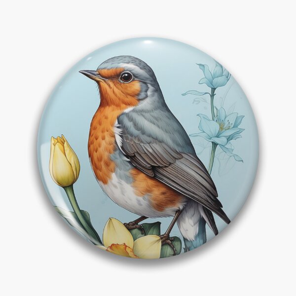 Item preview, Birth Month Bird and Flower - March Robin & Daffodil designed and sold by waterhutch.
