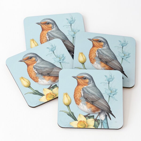 Artikelvorschau, Geburtsmonat Vogel und Blume – März Rotkehlchen und Narzisse entworfen und verkauft von waterhutch.