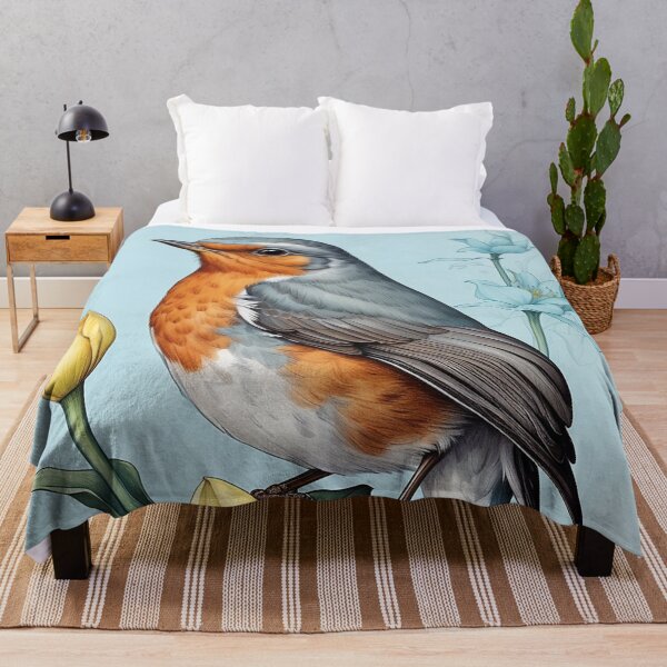 Artikelvorschau, Geburtsmonat Vogel und Blume – März Rotkehlchen und Narzisse entworfen und verkauft von waterhutch.