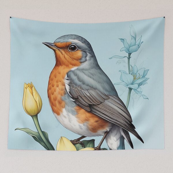 Artikelvorschau, Geburtsmonat Vogel und Blume – März Rotkehlchen und Narzisse entworfen und verkauft von waterhutch.