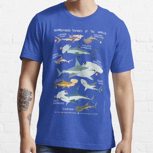Hammerhead Sharks of the World Essential T-Shirt for Sale by rohanchak