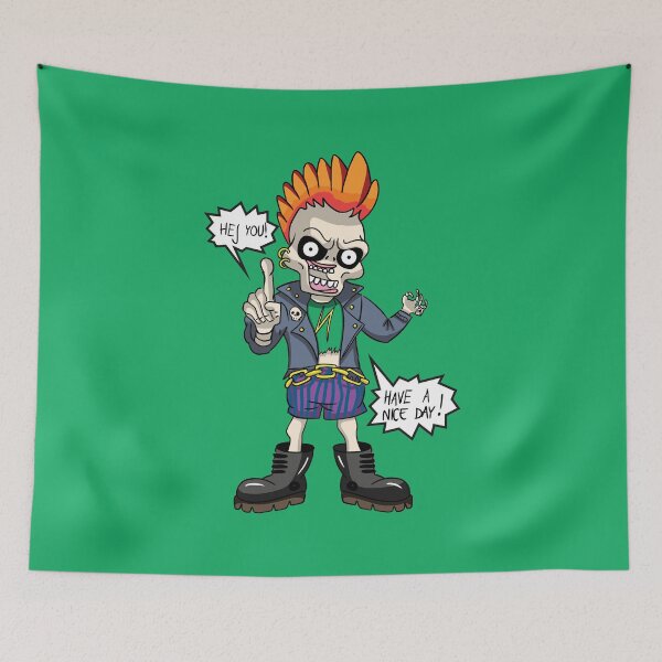 Item preview, Skeleton punk shouting something angrily designed and sold by HarridanCreates.
