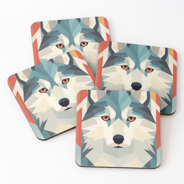 Item preview, Cool Colors Dog Graphic Design Geometric Pattern in Swedish Style designed and sold by Sleek Sketch Studio.